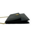 Celine Vintage Medallion Circle Globe Logo Leather Shoulder Bag Black — view 5