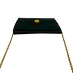 Celine Vintage Medallion Circle Globe Logo Leather Shoulder Bag Black — view 4