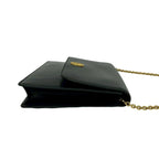 Celine Vintage Medallion Circle Globe Logo Leather Shoulder Bag Black — view 6