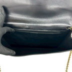 Celine Vintage Medallion Circle Globe Logo Leather Shoulder Bag Black — view 9