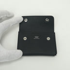Hermes Nap Herme Snap Card Case Epsom Noir Black Silver Veau — view 8