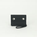 Hermes Nap Herme Snap Card Case Epsom Noir Black Silver Veau