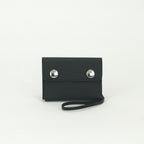 Hermes Nap Herme Snap Card Case Epsom Noir Black Silver Veau