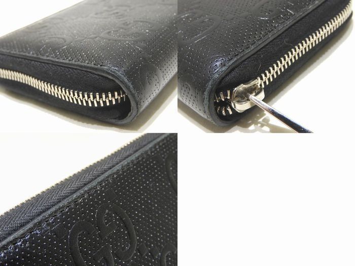 Gucci Zip Around Wallet GG Embossed Leather Black Available — view 2