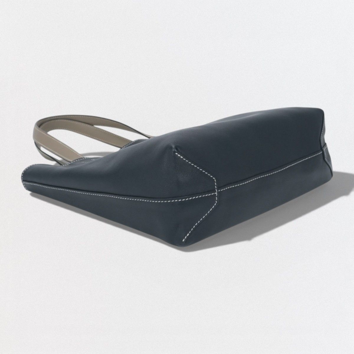 Hermes Double Sens 28 Tote Swift Etoupe Noir Azur Gray Black Blue — view 6