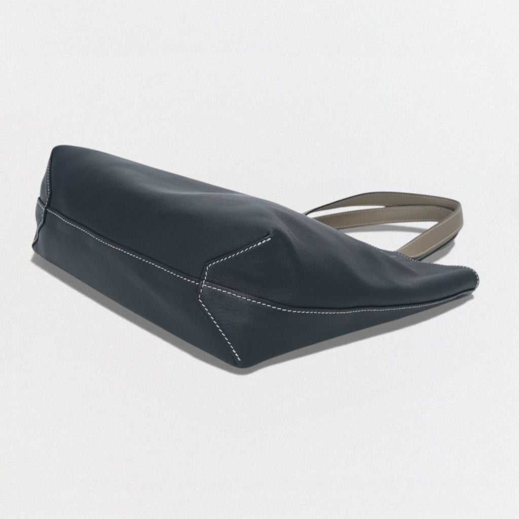 Hermes Double Sens 28 Tote Swift Etoupe Noir Azur Gray Black Blue — view 5