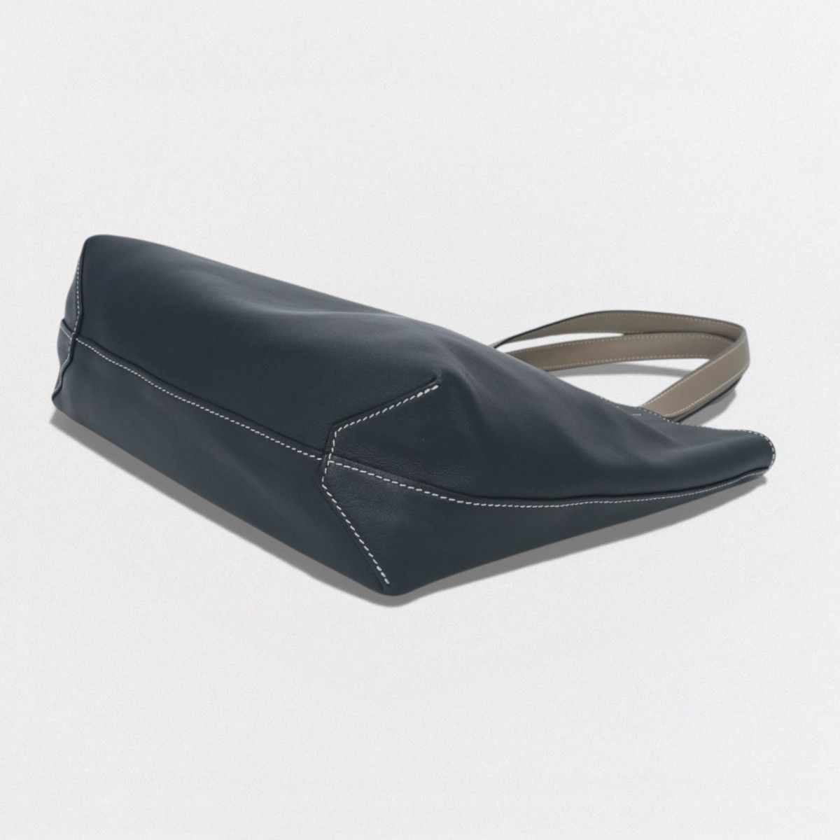 Hermes Double Sens 28 Tote Swift Etoupe Noir Azur Gray Black Blue — view 5