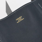 Hermes Double Sens 28 Tote Swift Etoupe Noir Azur Gray Black Blue — view 7