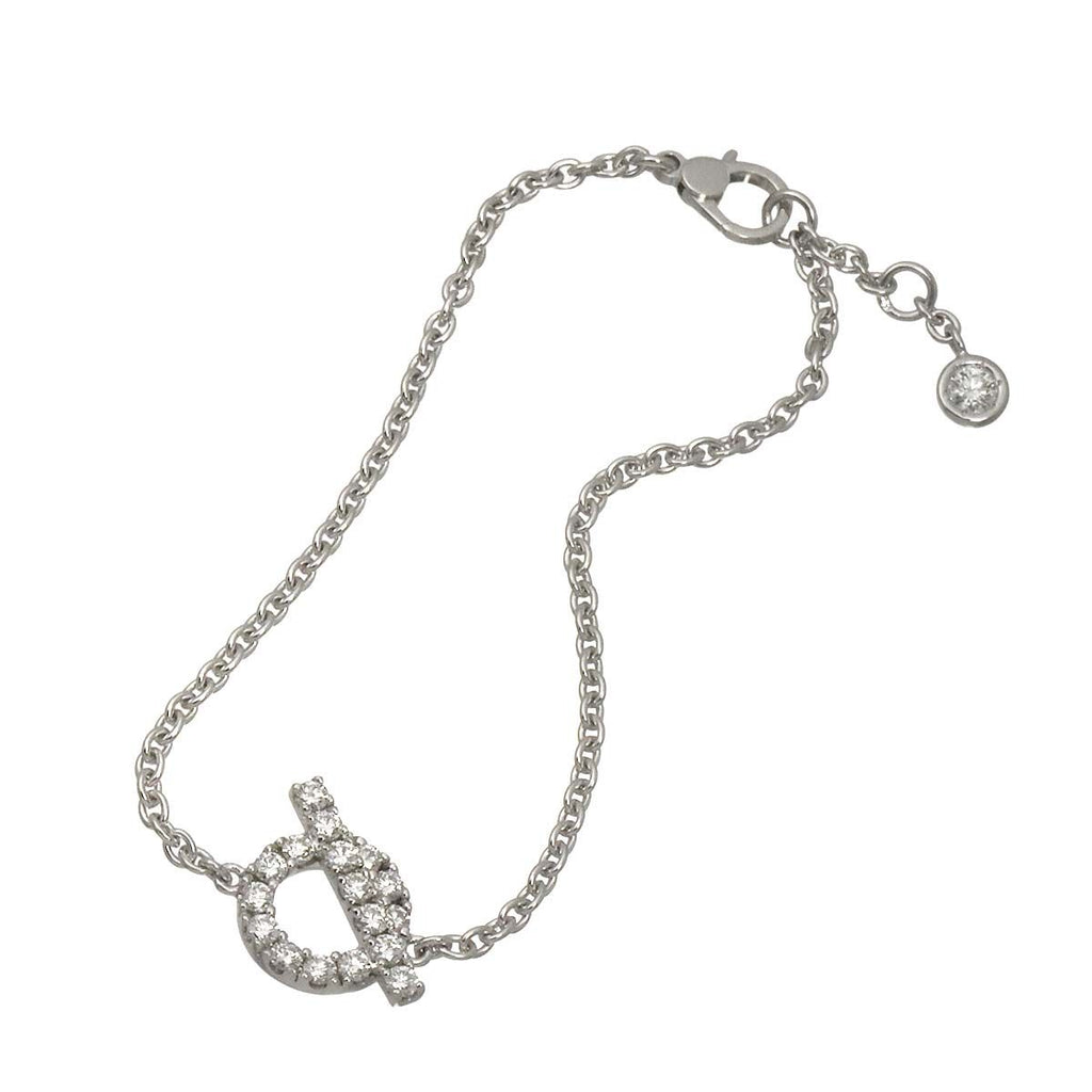 Hermes Finesse Diamond Bracelet 15.5 cm 18k WG White Gold — view 2