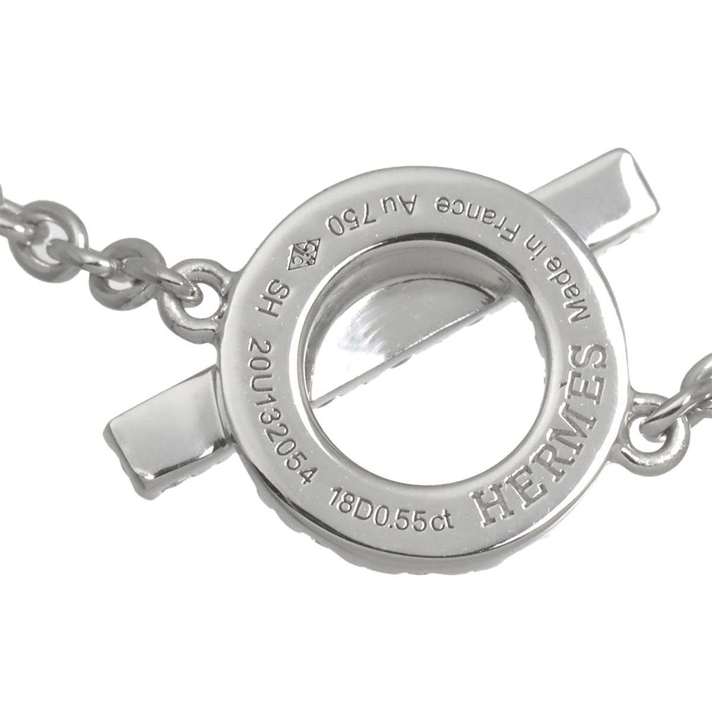 Hermes Finesse Diamond Bracelet 15.5 cm 18k WG White Gold — view 3