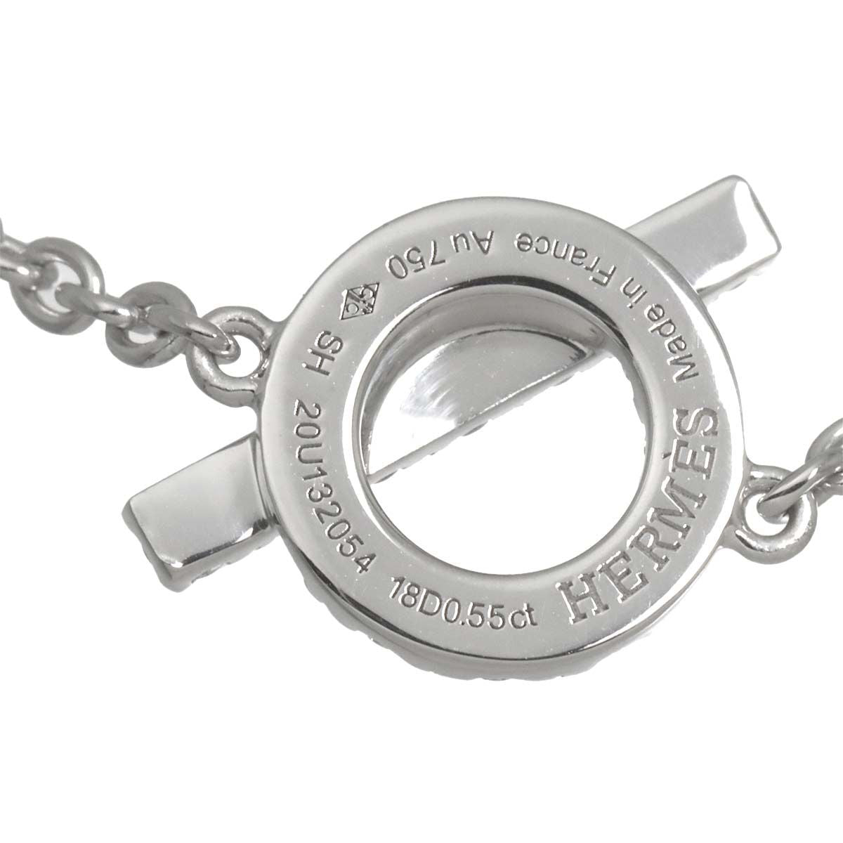 Hermes Finesse Diamond Bracelet 15.5 cm 18k WG White Gold — view 3