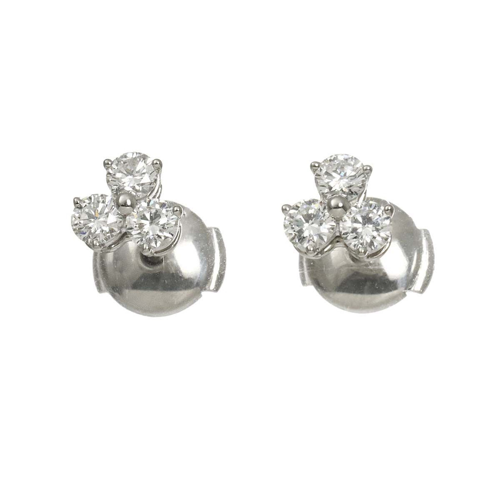 Tiffany & Co Aria Diamond Earrings Pt Platinum Pierced — view 2