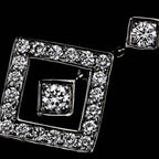 Tiffany & Co Open Square Diamond Earrings Pt Platinum Pierced — view 8