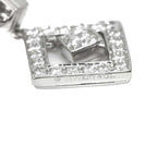 Tiffany & Co Open Square Diamond Earrings Pt Platinum Pierced — view 5