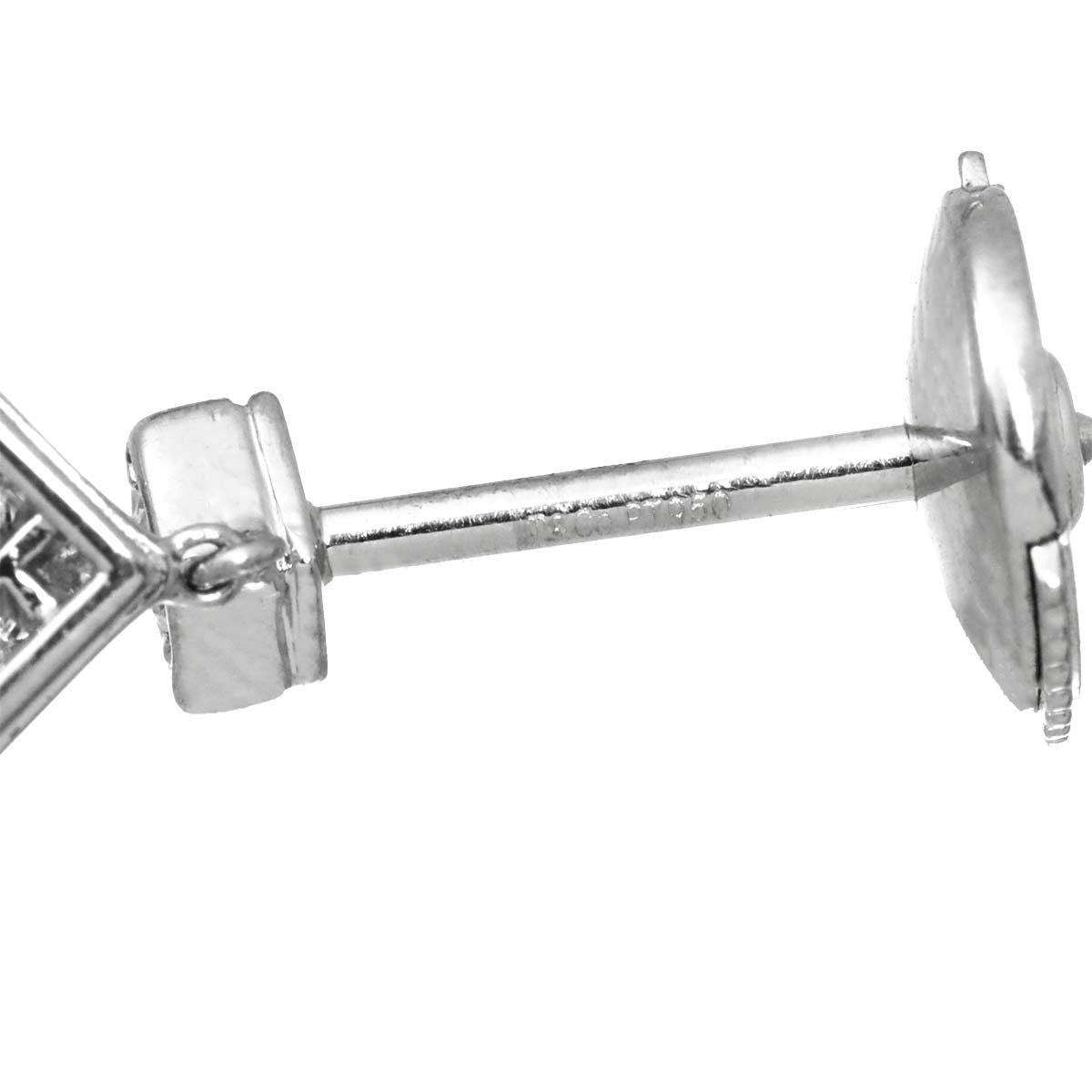 Tiffany & Co Open Square Diamond Earrings Pt Platinum Pierced — view 4
