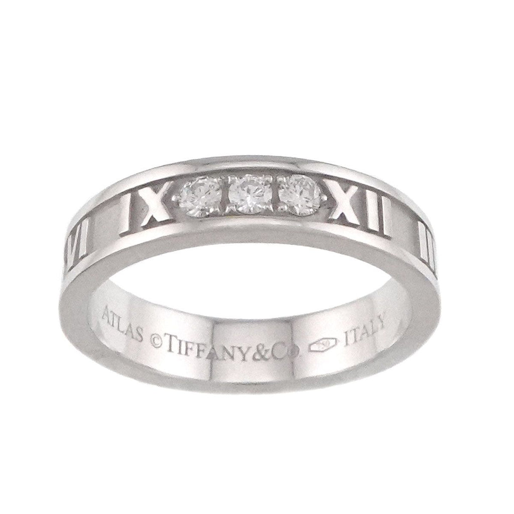 Tiffany & Co Atlas Ring Diamond 18k WG White Gold 750 — view 2