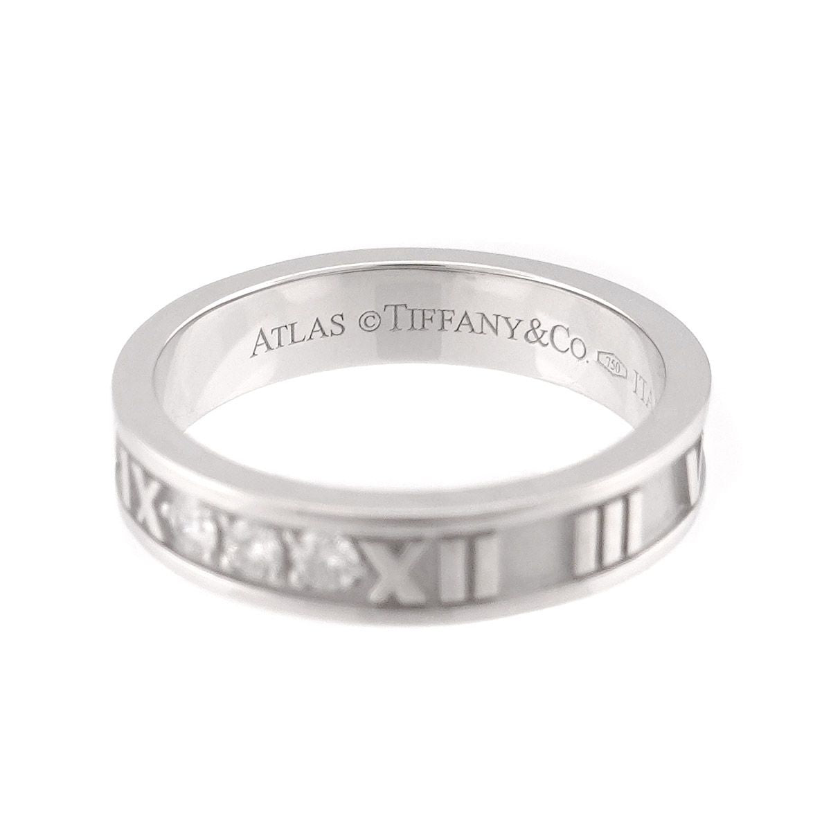 Tiffany & Co Atlas Ring Diamond 18k WG White Gold 750 — view 3