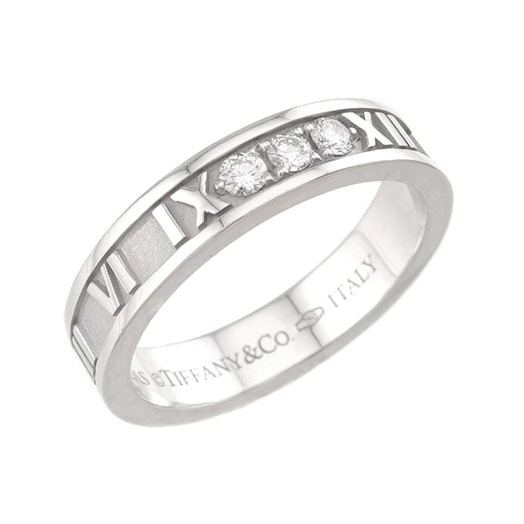 Tiffany & Co Atlas Ring Diamond 18k WG White Gold 750 — view 5