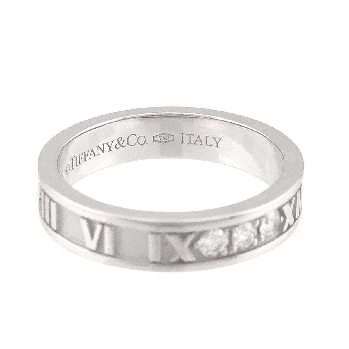 Tiffany & Co Atlas Ring Diamond 18k WG White Gold 750 — view 4