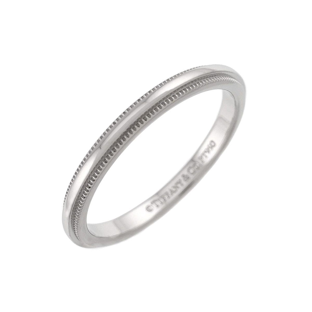 Tiffany & Co Milgrain Ring Pt Platinum Together — view 2