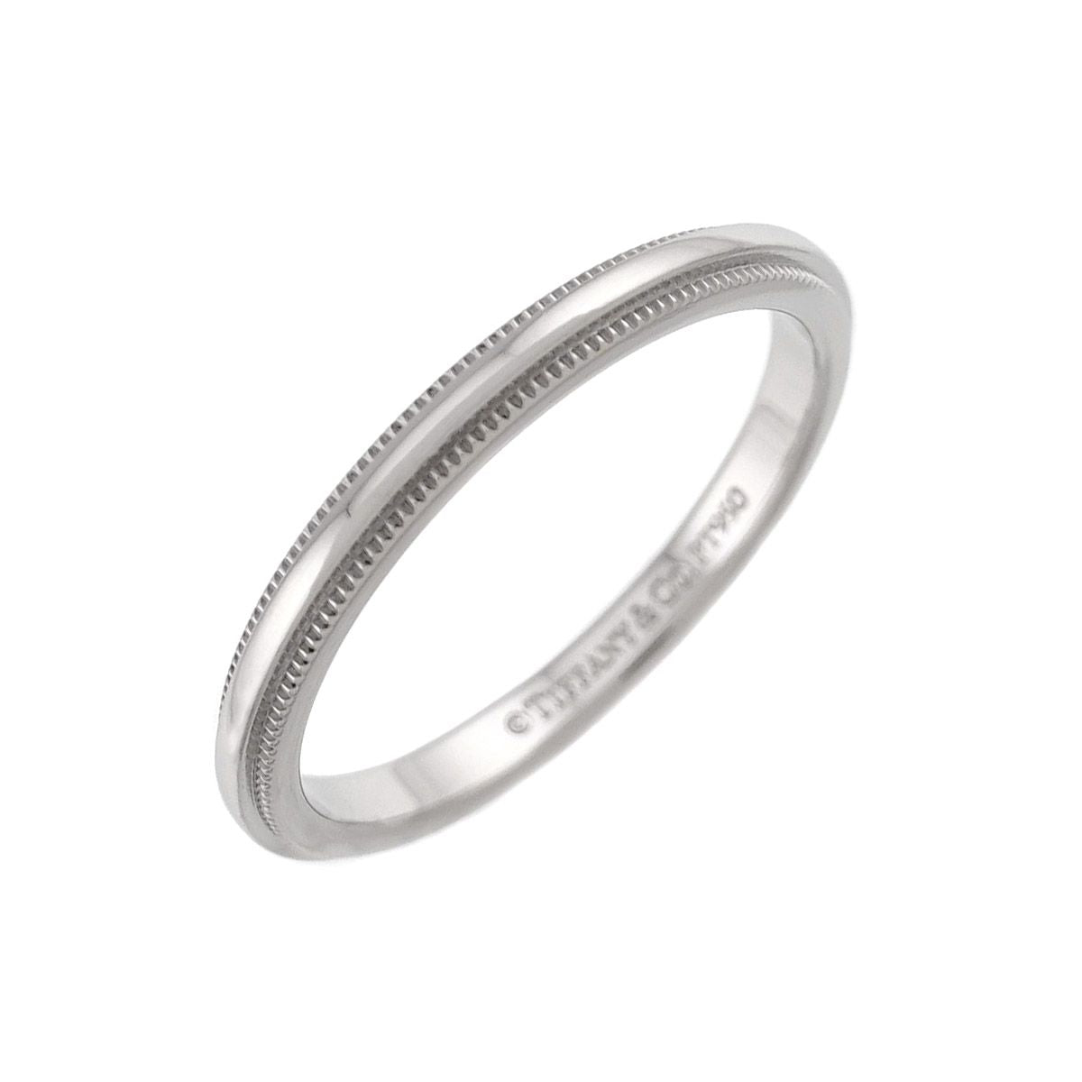 Tiffany & Co Milgrain Ring Pt Platinum Together — view 2