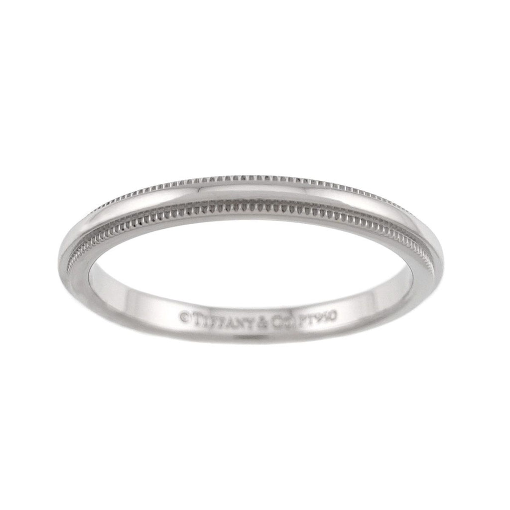 Tiffany & Co Milgrain Ring Pt Platinum Together — view 3