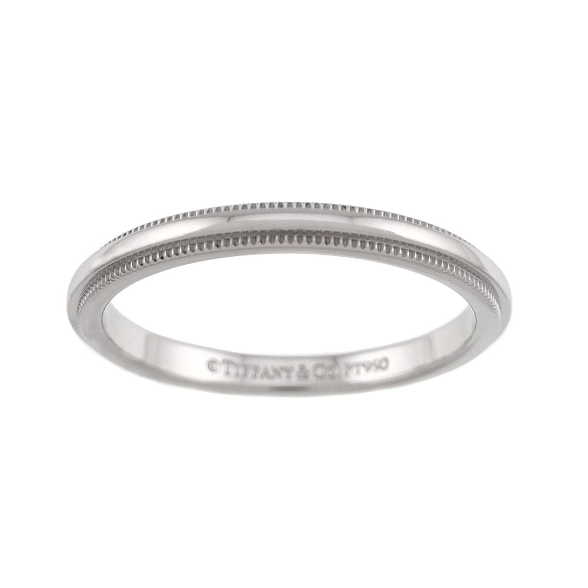 Tiffany & Co Milgrain Ring Pt Platinum Together — view 3
