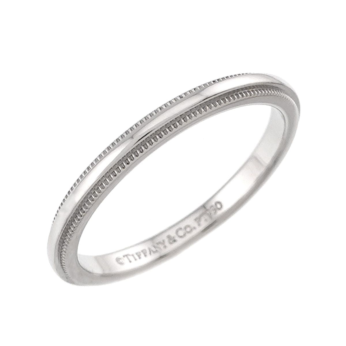 Tiffany & Co Milgrain Ring Pt Platinum Together — view 5