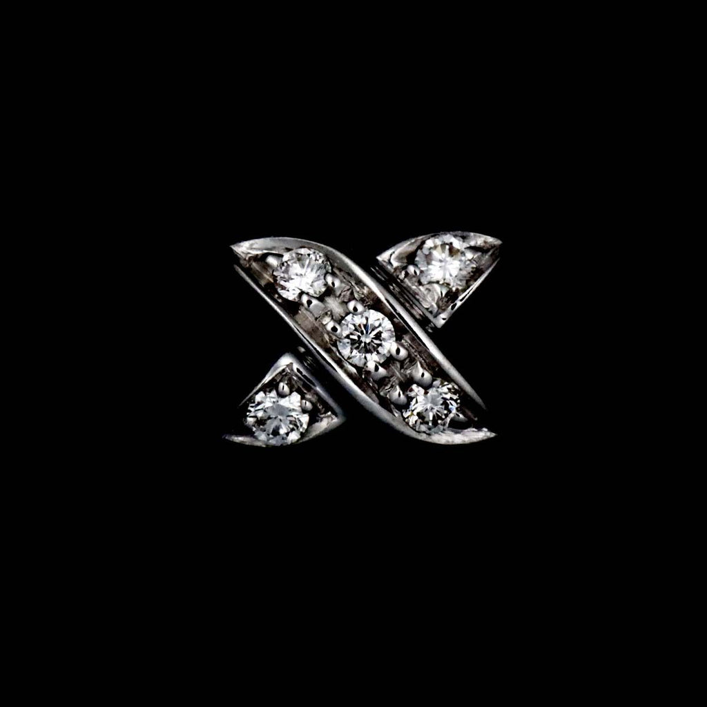 Tiffany & Co Signature Diamond Earrings 18k WG White Gold 750 Pierced — view 7