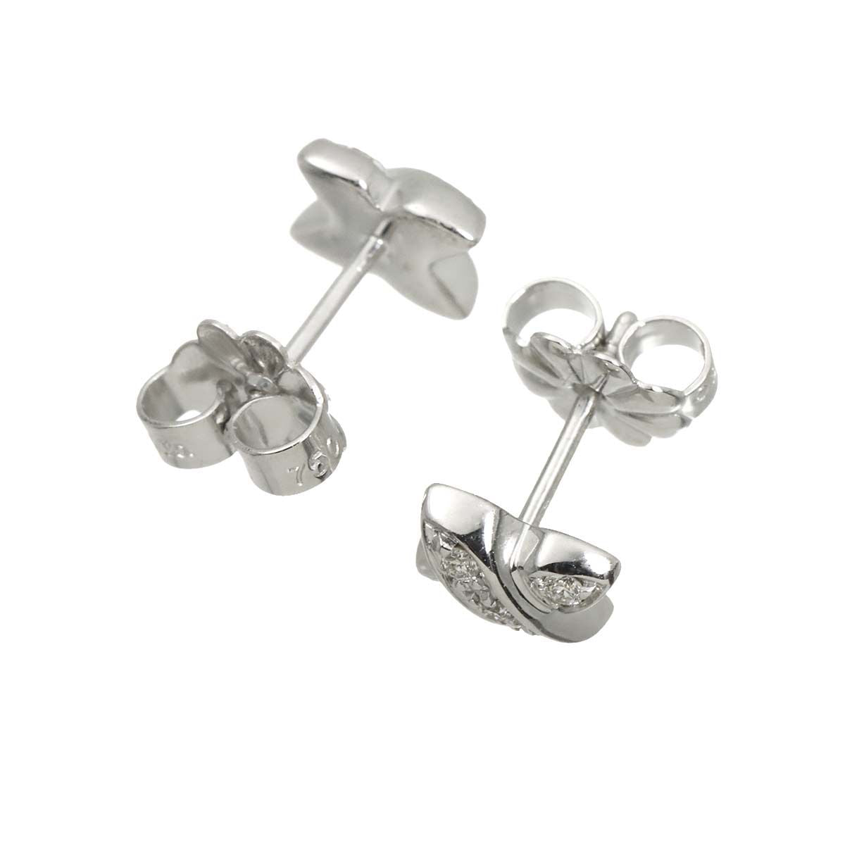 Tiffany & Co Signature Diamond Earrings 18k WG White Gold 750 Pierced — view 3