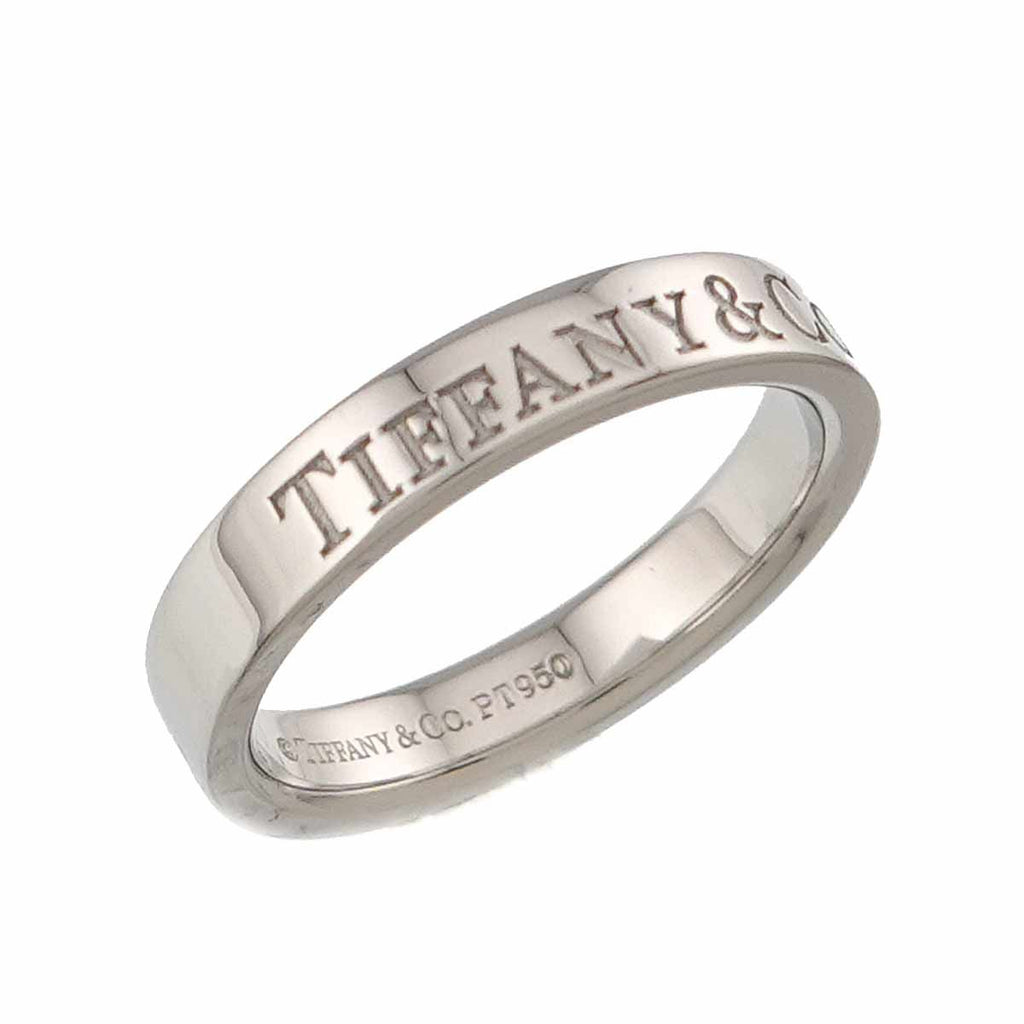 Tiffany & Co Logo Band Ring Pt Platinum — view 4