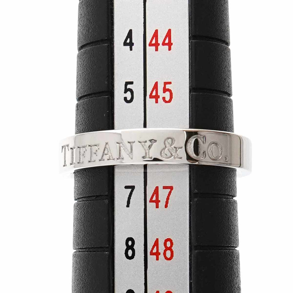 Tiffany & Co Logo Band Ring Pt Platinum — view 5