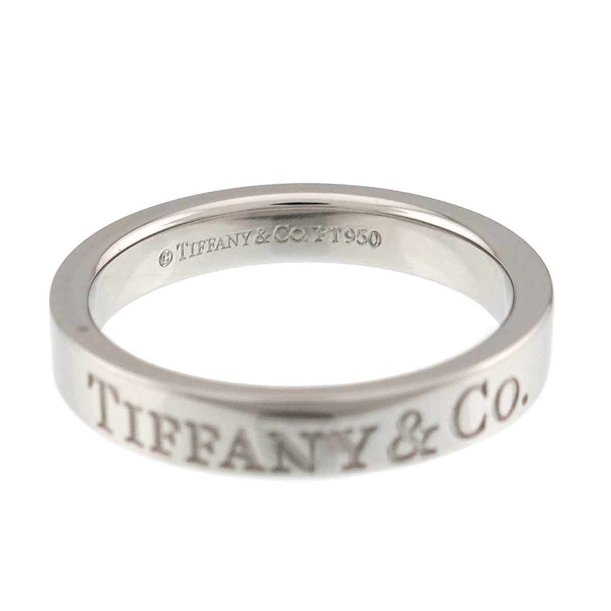 Tiffany & Co Logo Band Ring Pt Platinum — view 3