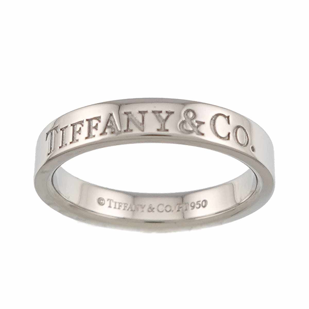 Tiffany & Co Logo Band Ring Pt Platinum — view 2