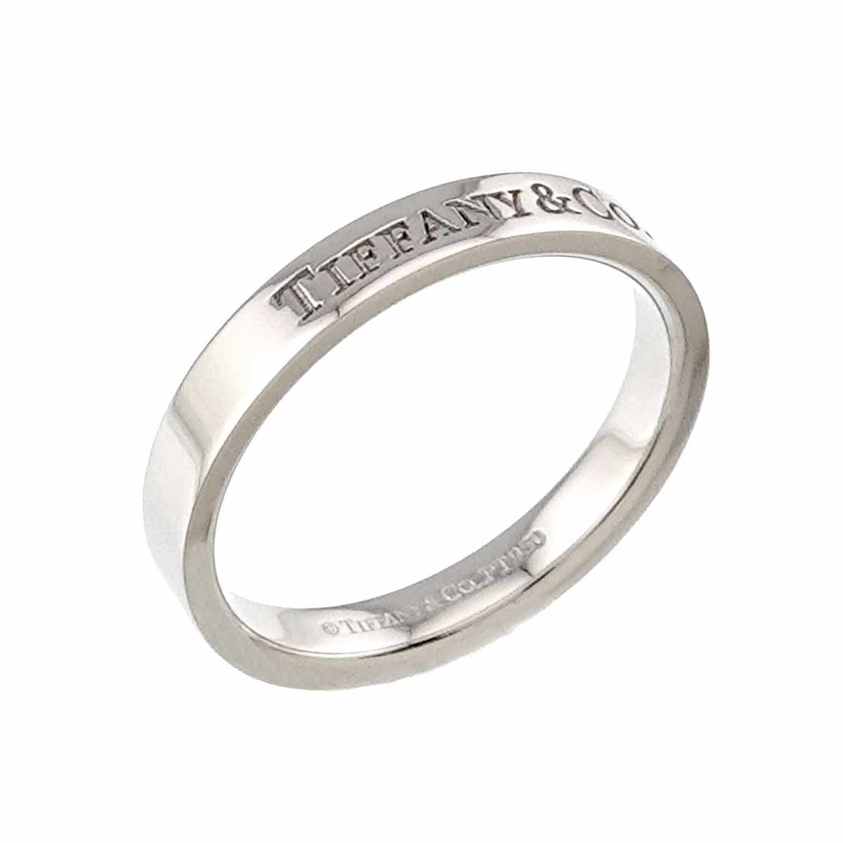 Tiffany & Co Logo Band Ring Pt Platinum — view 4