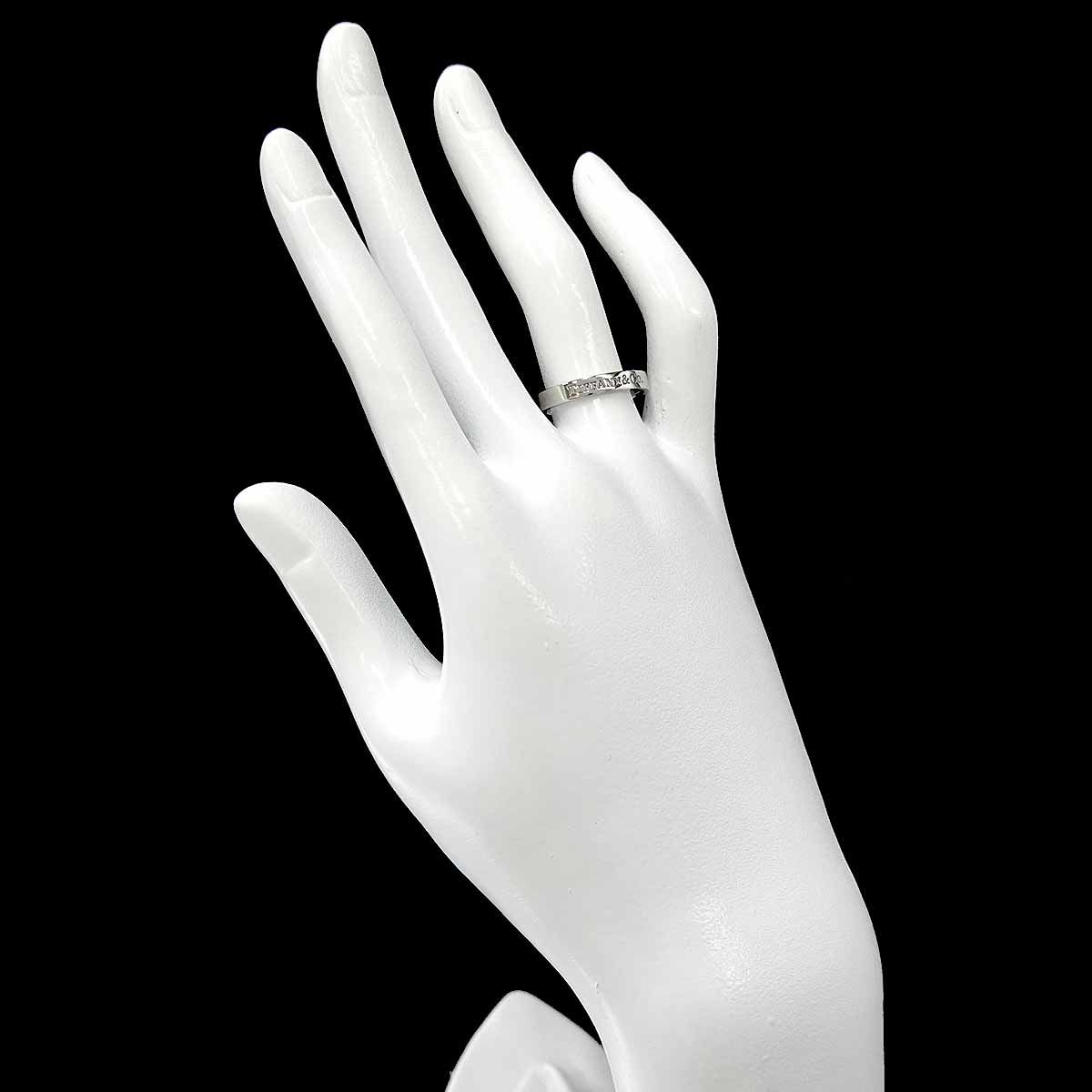 Tiffany & Co Logo Band Ring Pt Platinum — view 6