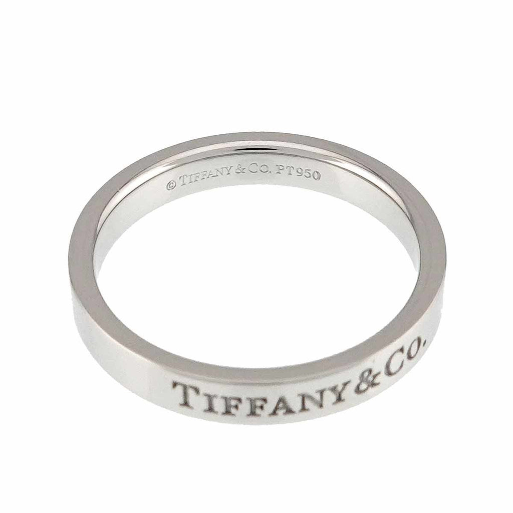 Tiffany & Co Logo Band Ring Pt Platinum — view 3