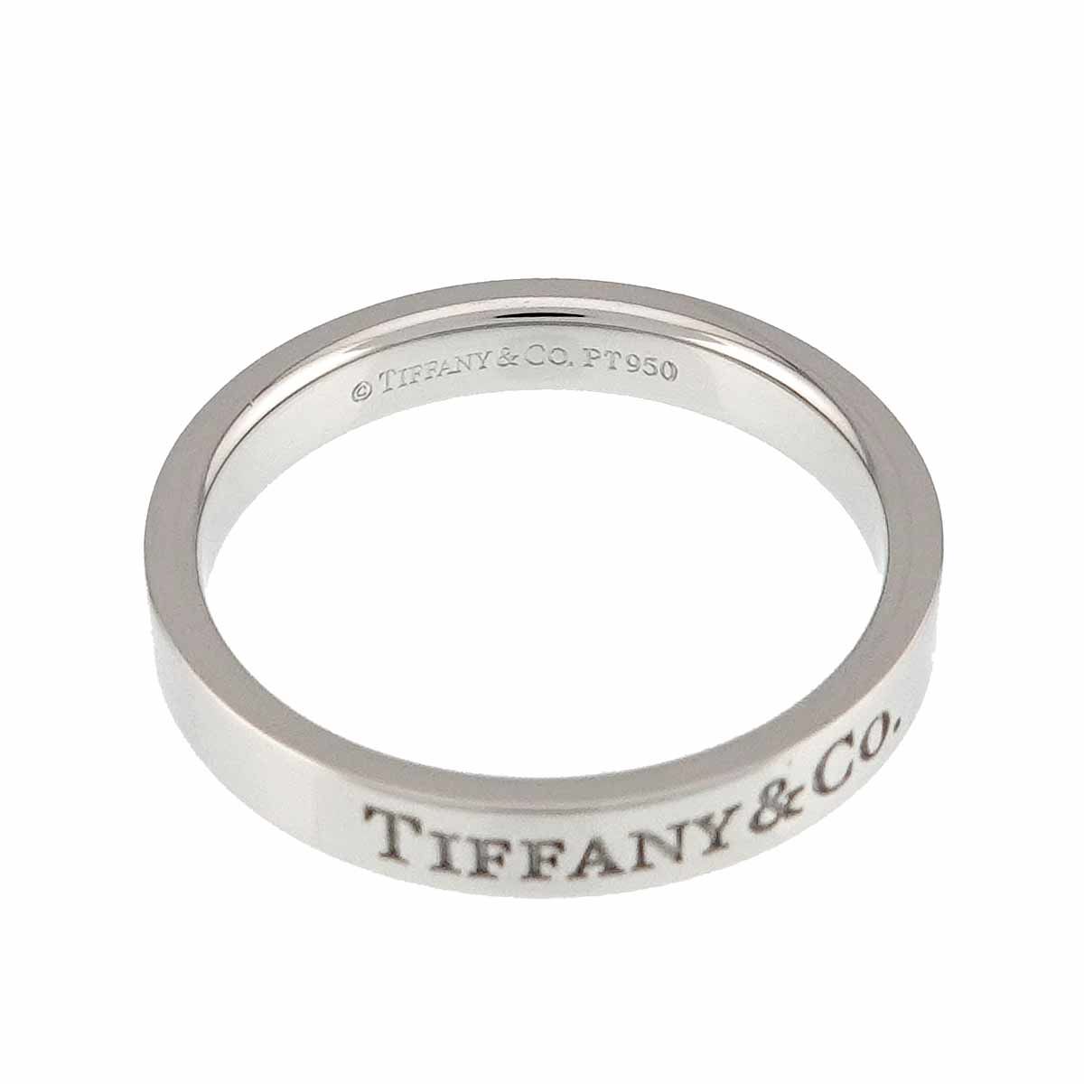 Tiffany & Co Logo Band Ring Pt Platinum — view 3