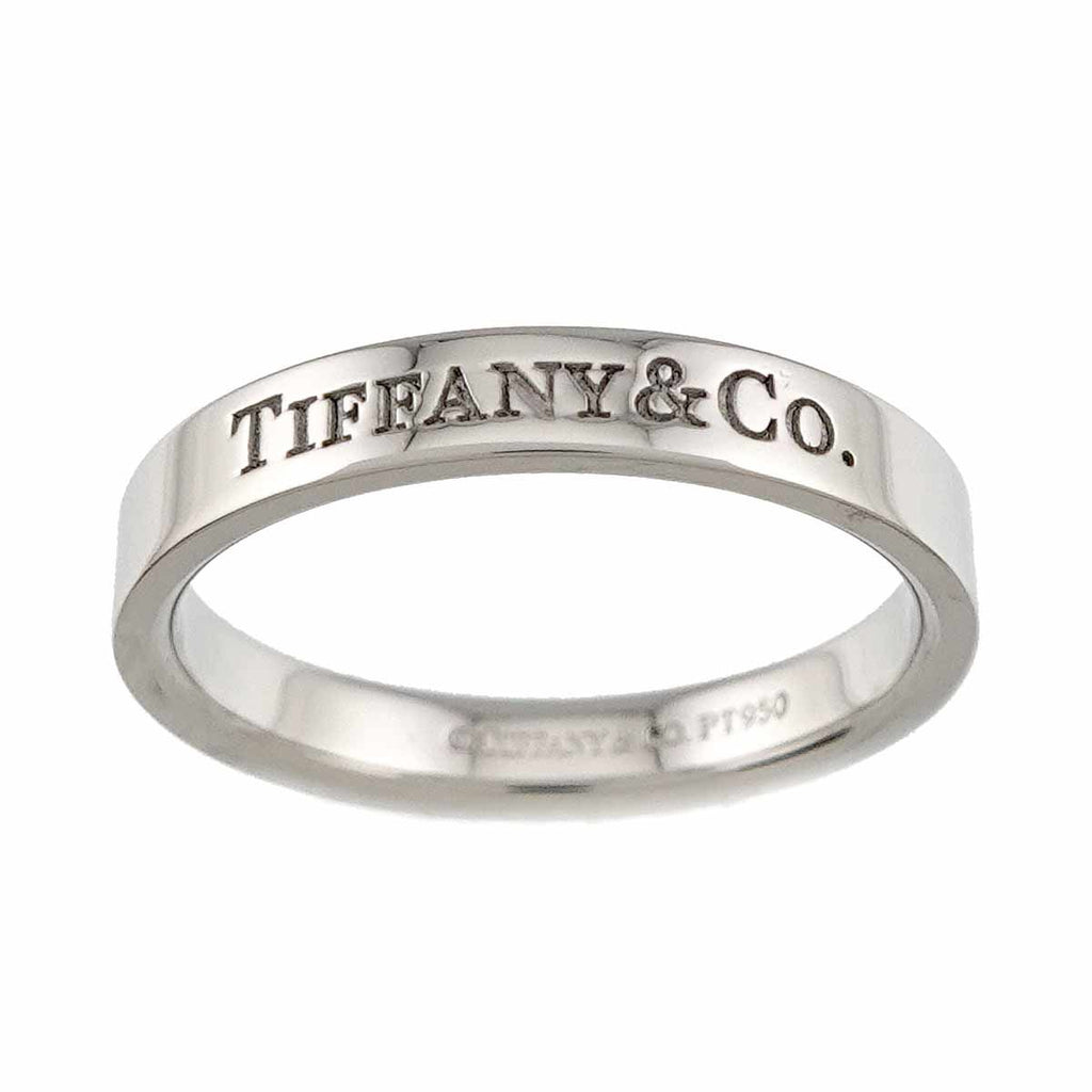 Tiffany & Co Logo Band Ring Pt Platinum — view 2
