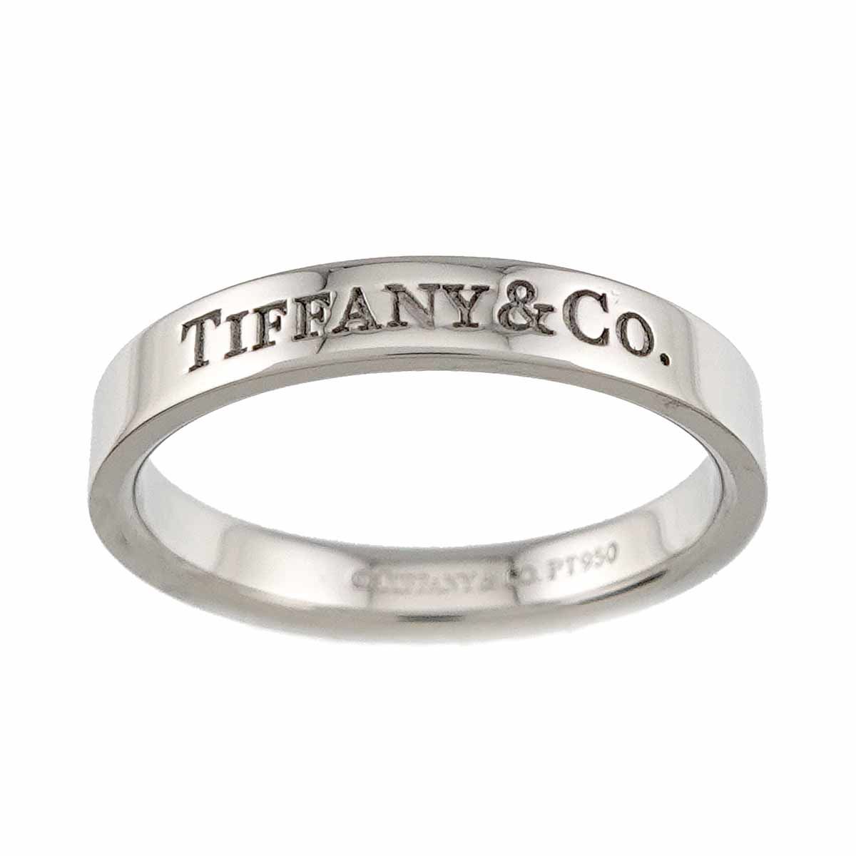 Tiffany & Co Logo Band Ring Pt Platinum — view 2