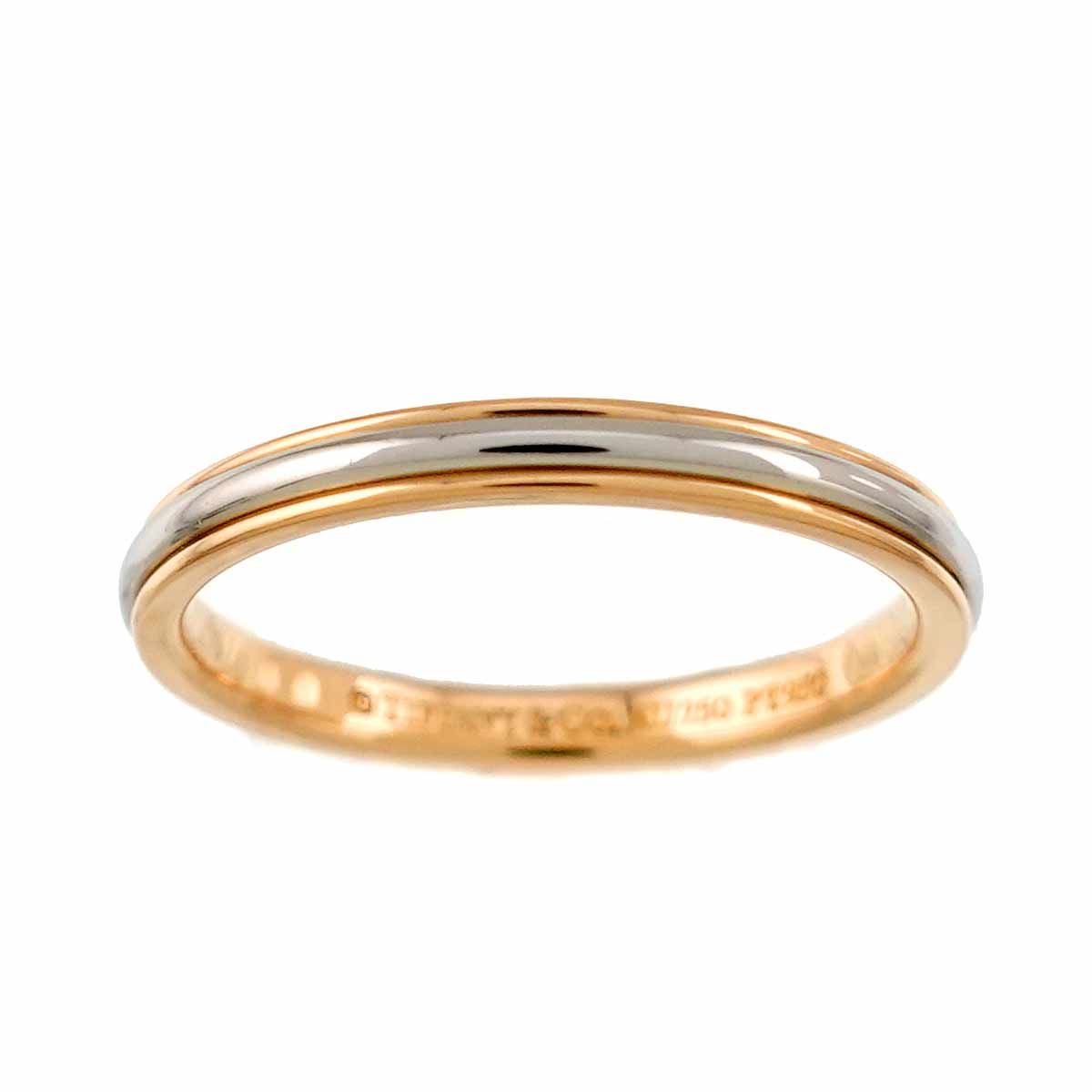 Tiffany & Co Lucida Band Ring Pt Platinum 18k PG Pink Gold 750 — view 2