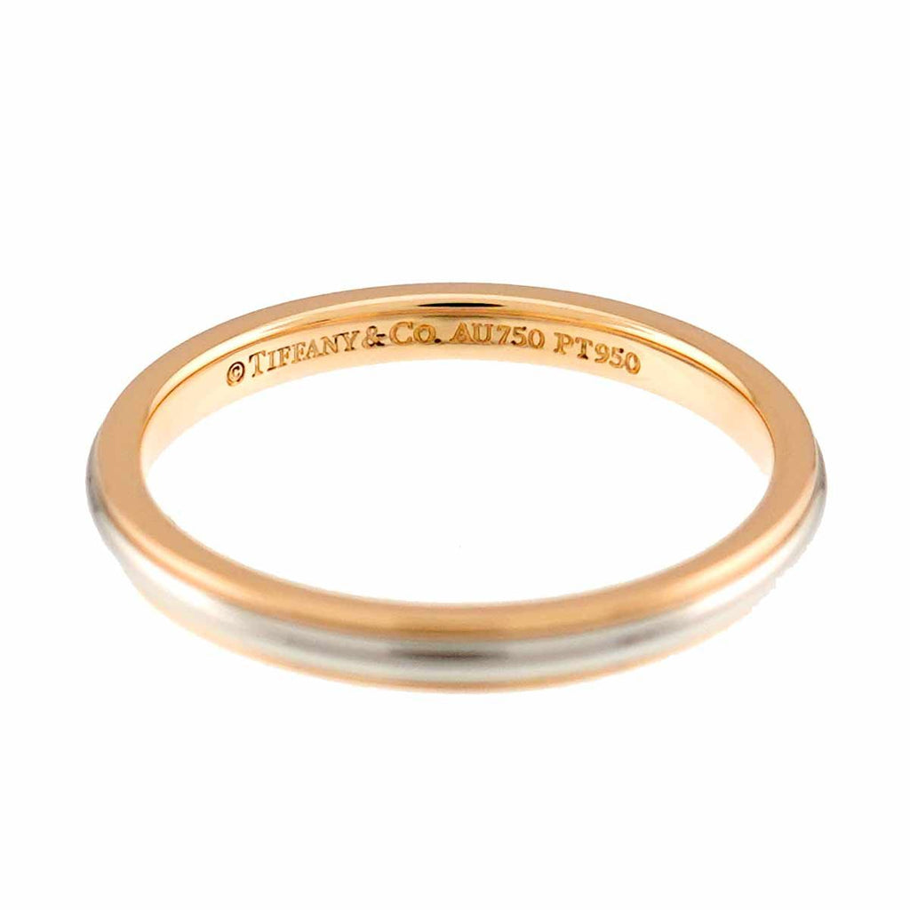 Tiffany & Co Lucida Band Ring Pt Platinum 18k PG Pink Gold 750 — view 3