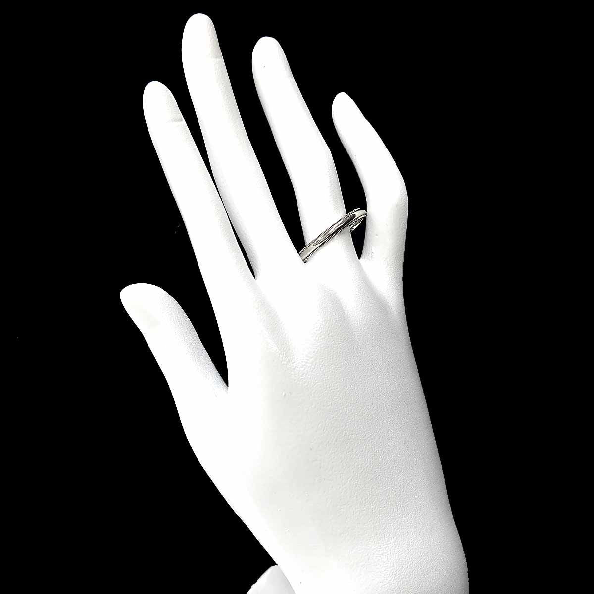 Tiffany & Co Milgray Ring Pt Platinum Together Milgrain — view 6