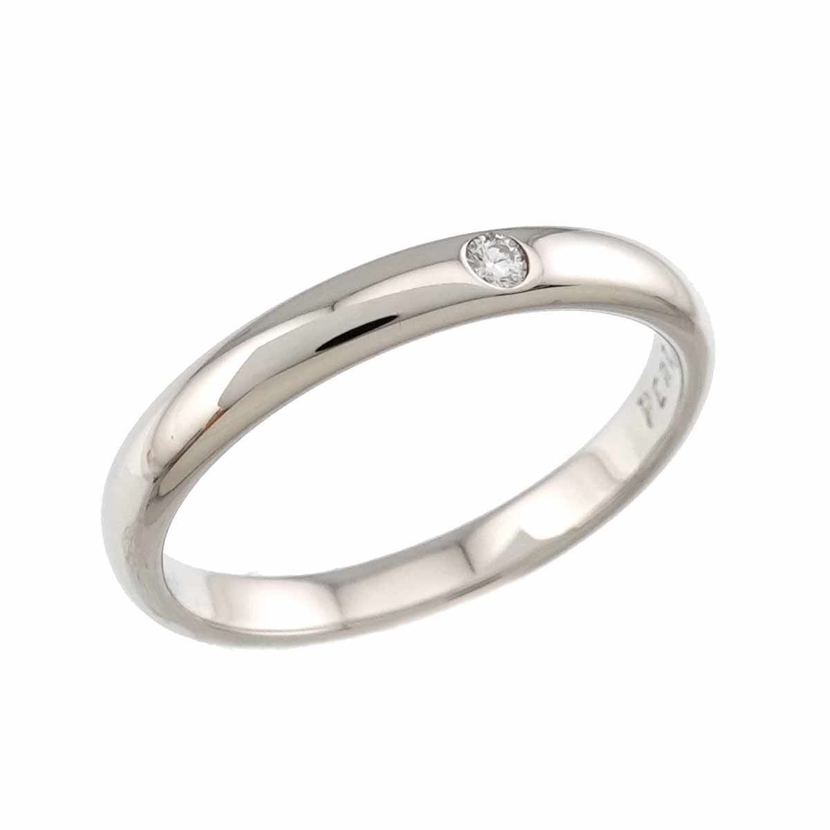 Tiffany & Co Stacking Band Ring Diamond Pt Platinum — view 5