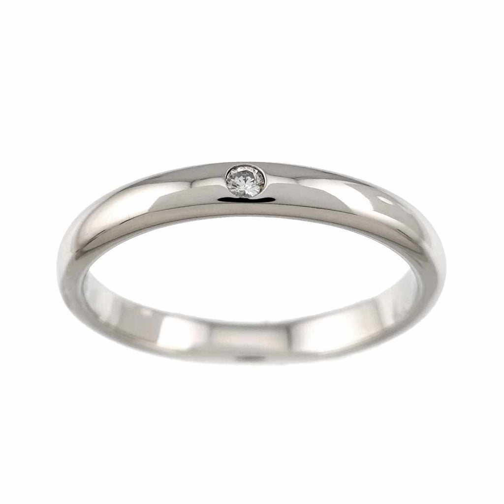 Tiffany & Co Stacking Band Ring Diamond Pt Platinum — view 2