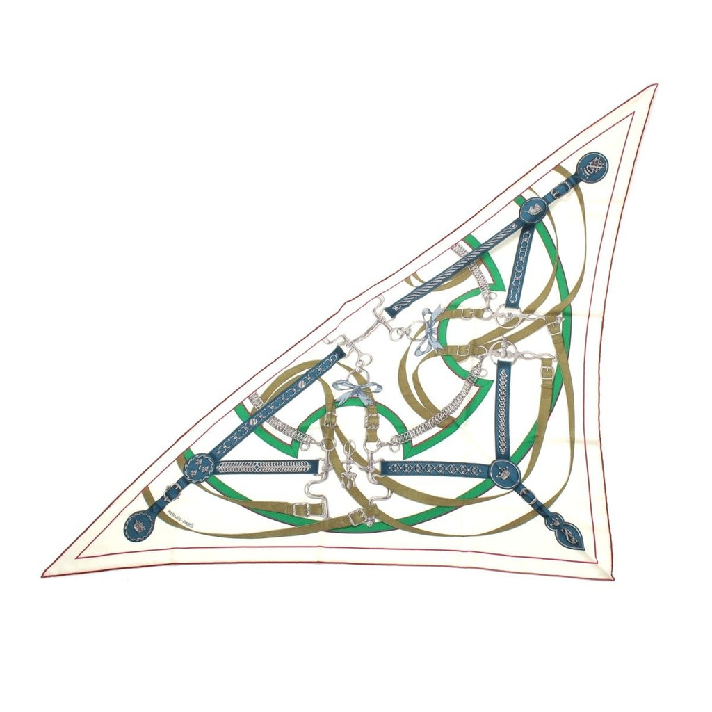 Hermes Triangle Jean la Promenade du Matin Morning Walk Cashmere Silk Scarf
