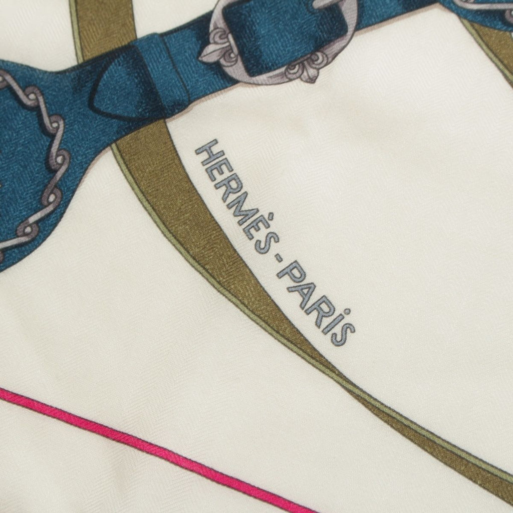 Hermes Triangle Jean la Promenade du Matin Morning Walk Cashmere Silk Scarf — view 6