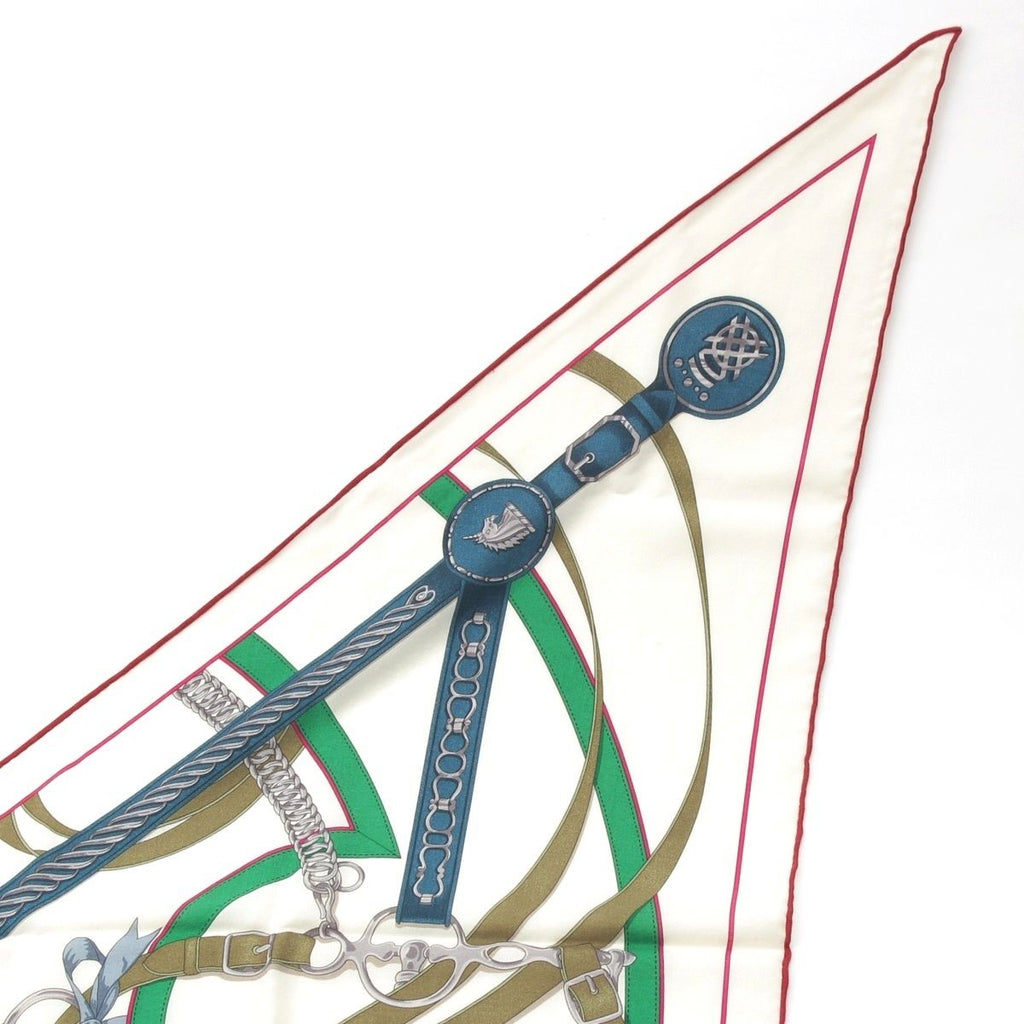 Hermes Triangle Jean la Promenade du Matin Morning Walk Cashmere Silk Scarf — view 4