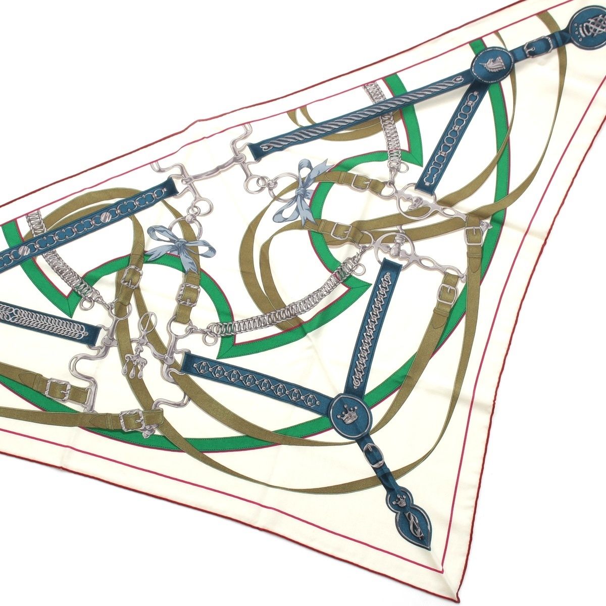 Hermes Triangle Jean la Promenade du Matin Morning Walk Cashmere Silk Scarf — view 3