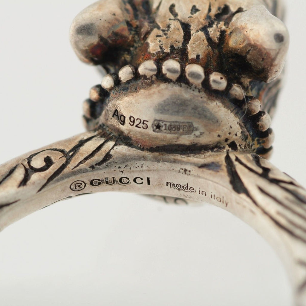 Gucci Anga Forest Wolf Head 925 Sterling Silver Ring — view 8